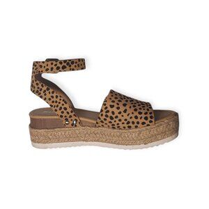 Soda Women Wedge Sandals Strap Flatform Espadrilles Dot Cheetah Leopard Size 8